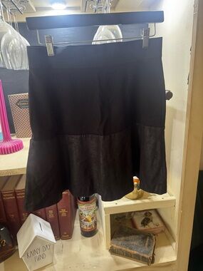 CAbi Black Mini A-Line Panel Skirt